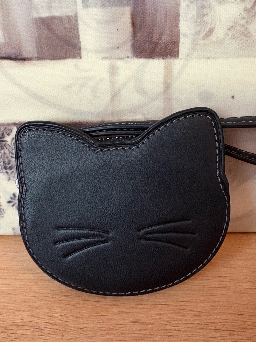Coach Halloween Cat Kitten Coin Case Purse Leather